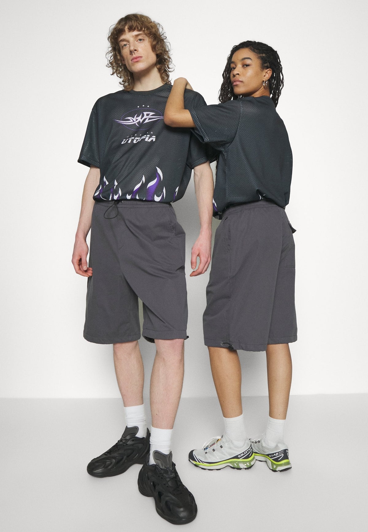 YOURTURN Genderless Parachute - Shorts - Dark Grey