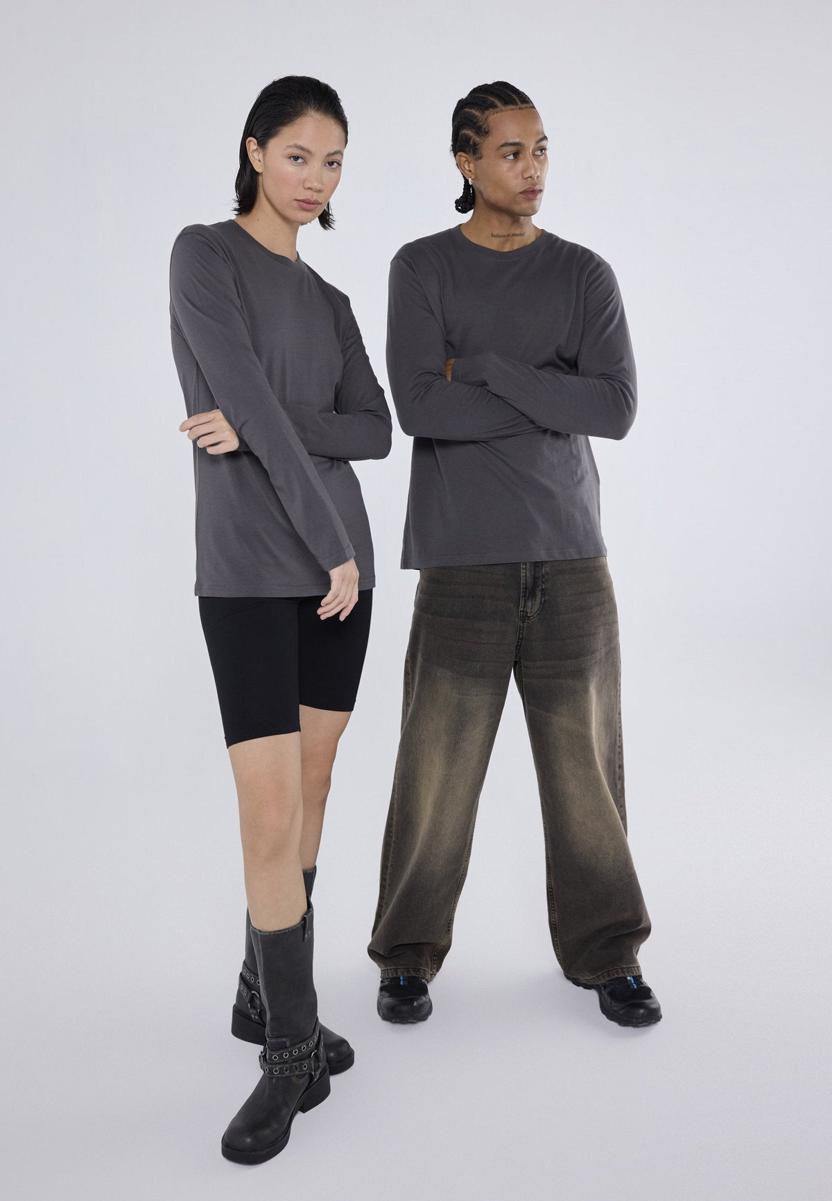 YOURTURN UNISEX 2 PACK - Long Sleeved Top - Black/dark Grey