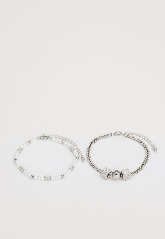 YOURTURN DC240926-529B-2PK UNISEX - Bracelet - Silver-coloured