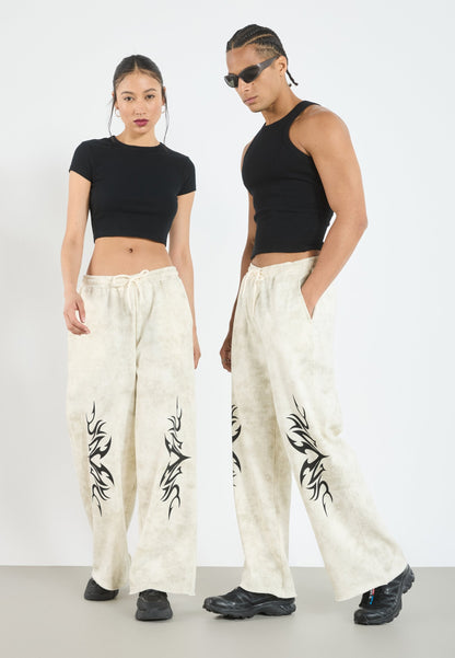 YOURTURN UNISEX - Tracksuit Bottoms - Stonewashed