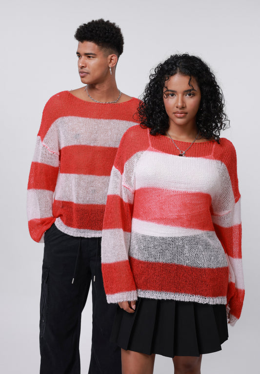 YOURTURN UNISEX - Jumper - Red/ecru