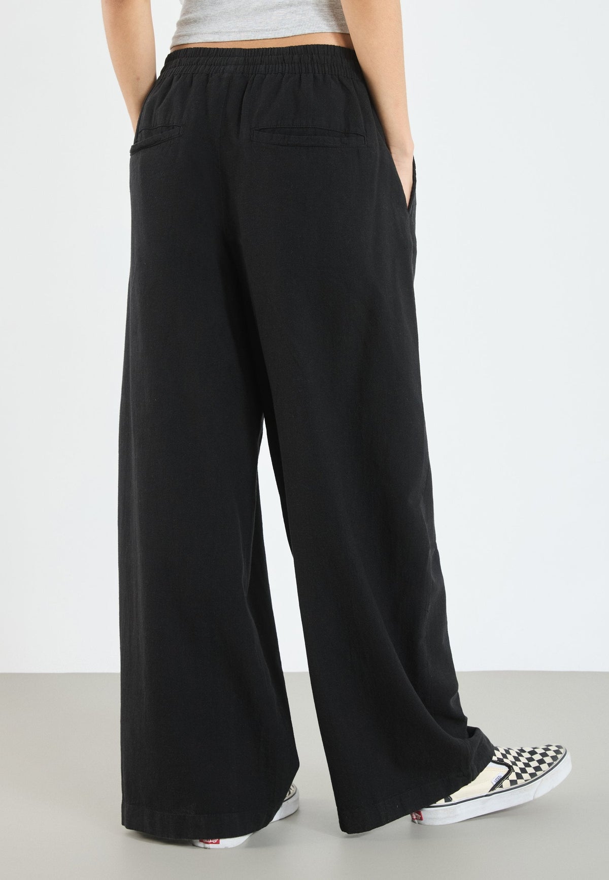 YOURTURN LINEN MIX BLEND UNISEX - Trousers - Black