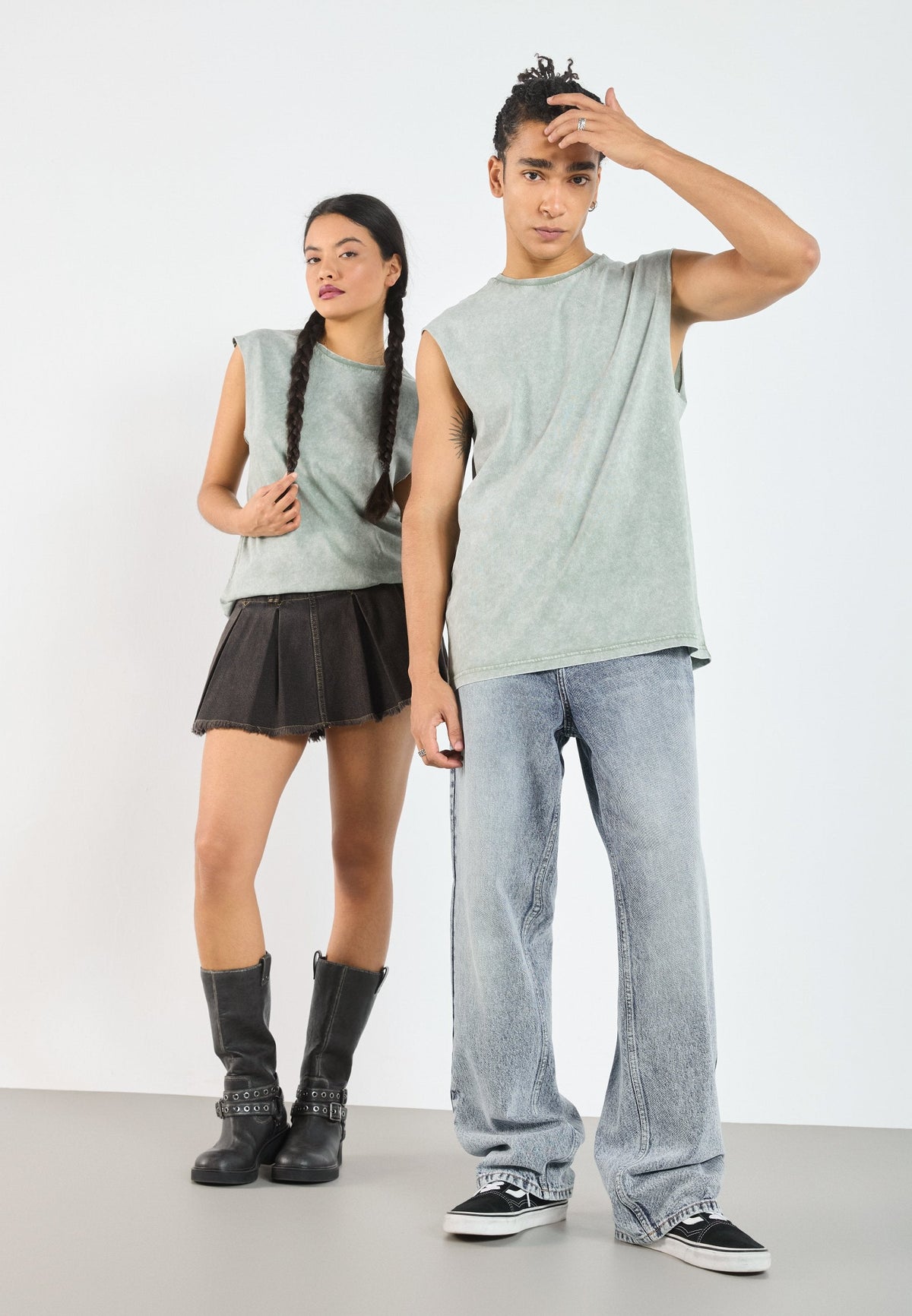 YOURTURN UNISEX 2 PACK - Print T-shirt - Sea Spray/desert Taupe