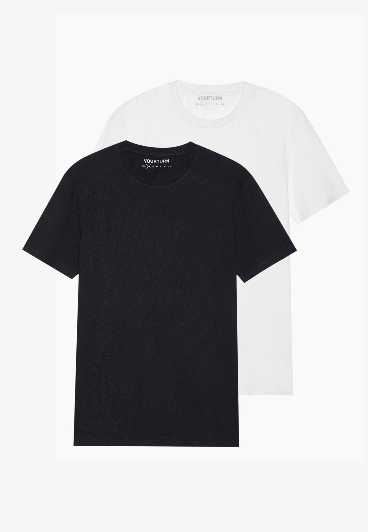 YOURTURN UNISEX 2 PACK BASIC REGULAR T SHIRT - Basic T-shirt - Bright White/true Black