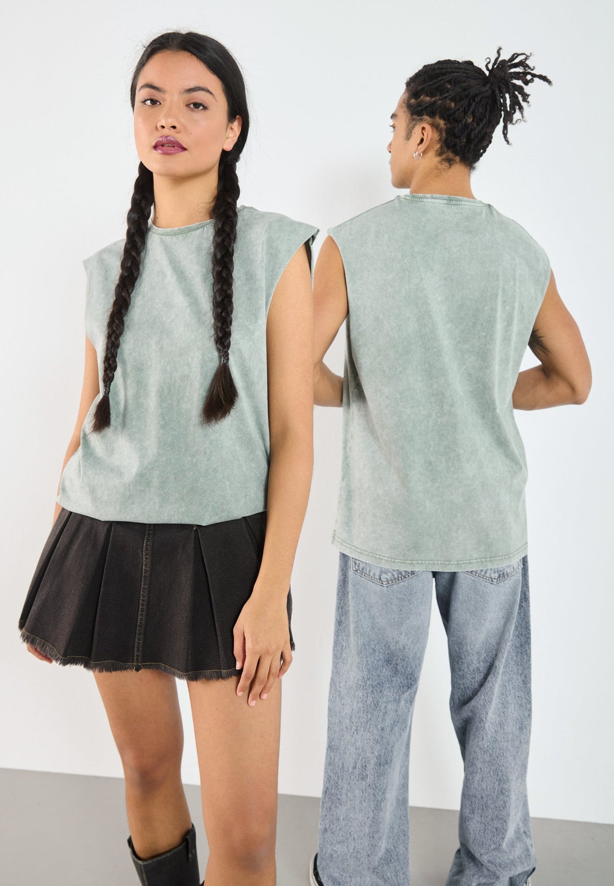 YOURTURN UNISEX 2 PACK - Print T-shirt - Sea Spray/desert Taupe