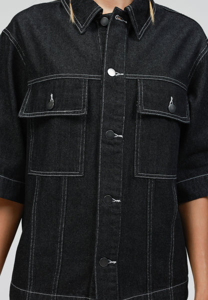YOURTURN UNISEX DENIM - Shirt - Washed Black
