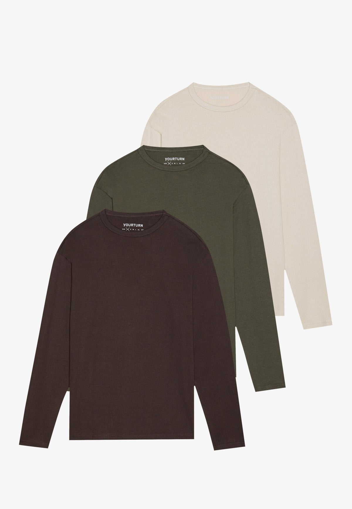 YOURTURN UNISEX 3 PACK - Long Sleeved Top - White/black/dark Grey