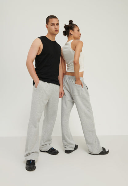 YOURTURN UNISEX - Tracksuit Bottoms - Mottled Light Grey