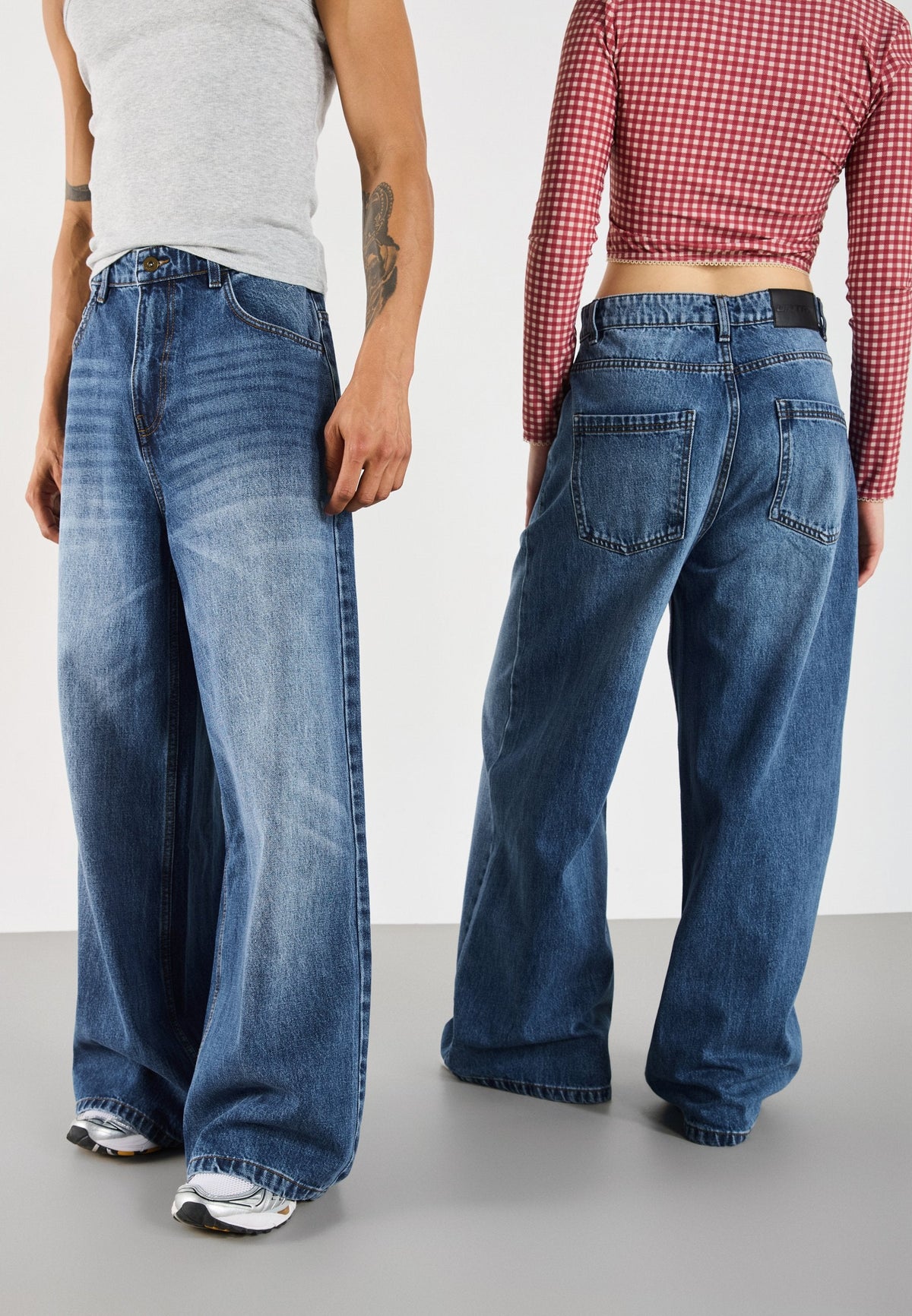 YOURTURN UNISEX - Baggy Jeans - Blue Denim