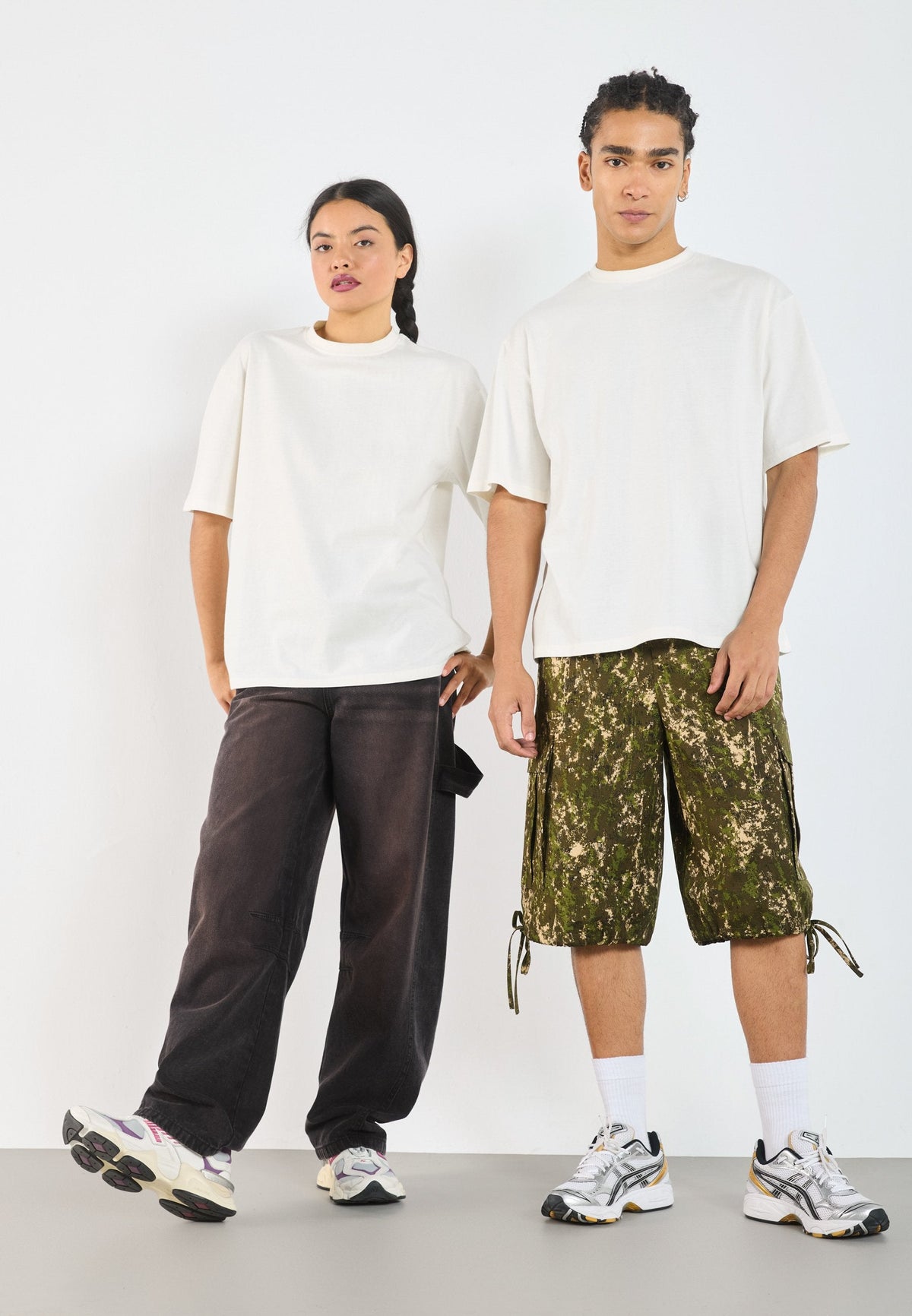 YOURTURN UNISEX 2 PACK BASIC BOXY T SHIRT - Basic T-shirt - Coffee Bean/egret