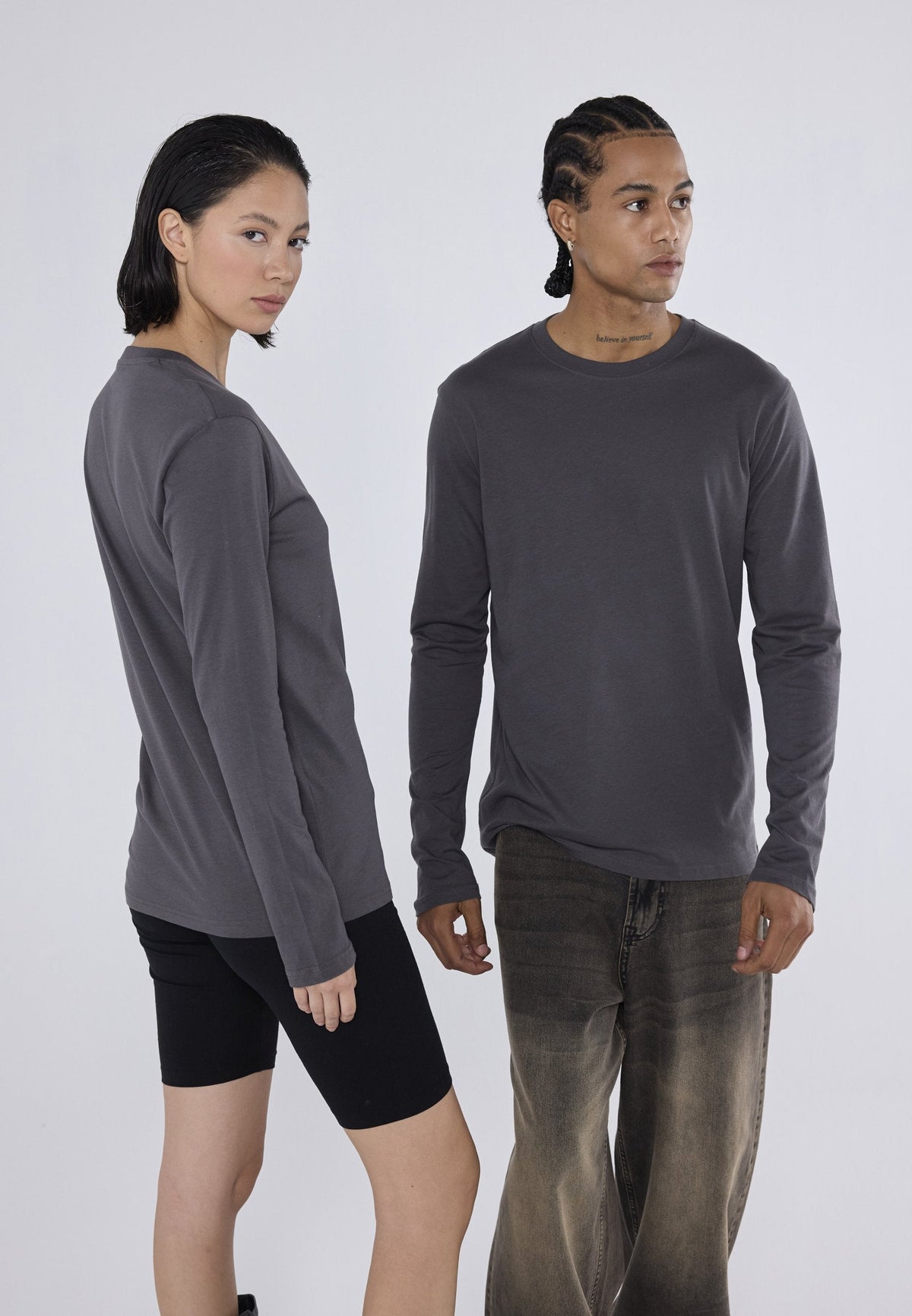 YOURTURN UNISEX 2 PACK - Long Sleeved Top - Black/dark Grey