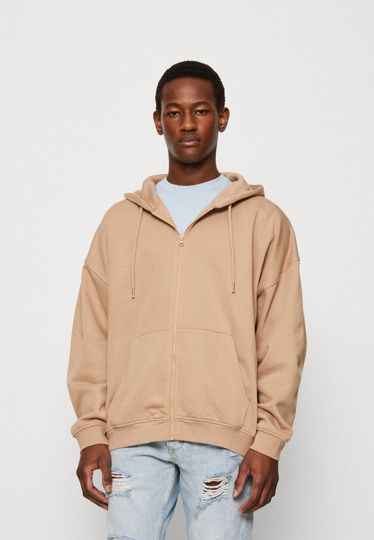 YOURTURN Unisex - Zip-Up Sweatshirt - Tan
