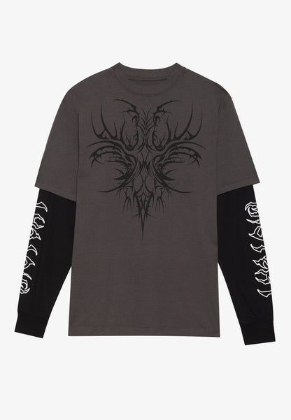 YOURTURN UNISEX - Long Sleeved Top - Black/white