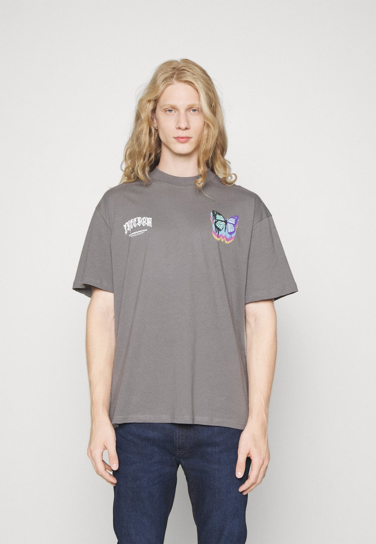 YOURTURN Unisex - Print T-Shirt - Dark Grey