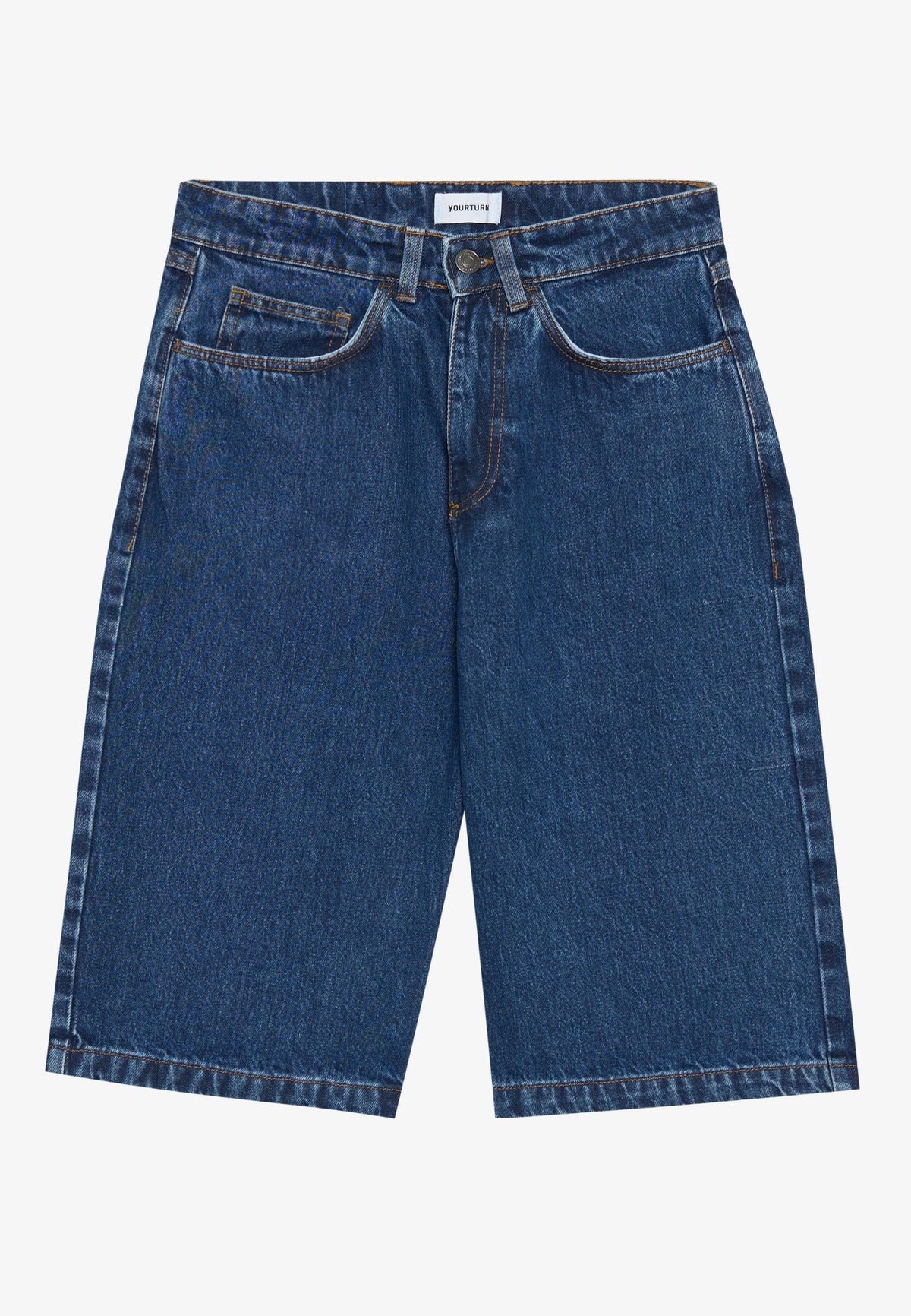 YOURTURN UNISEX - Denim Shorts - Black Denim