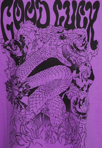 YOURTURN Unisex - Print T-Shirt - Purple