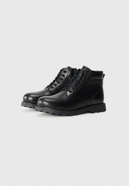 LEATHER UNISEX - Lace-up Ankle Boots - Black
