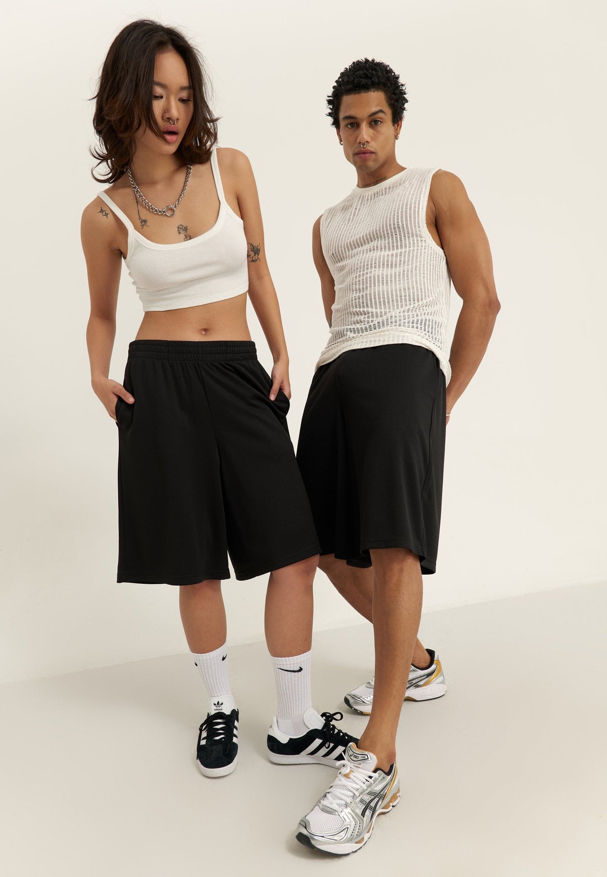 YOURTURN BASKETBALL MESH SHORTS UNISEX - Tracksuit Bottoms - Black