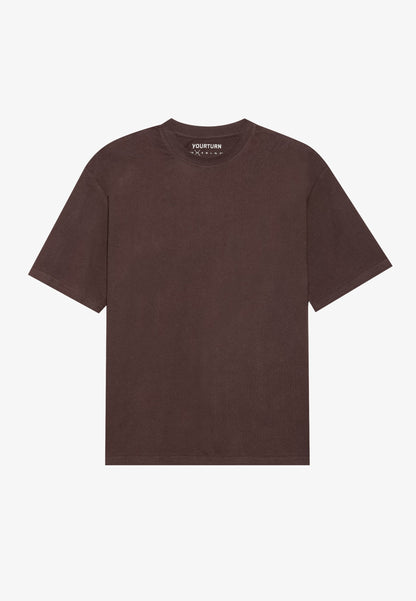 YOURTURN UNISEX 2 PACK BASIC BOXY T SHIRT - Basic T-shirt - Coffee Bean/egret