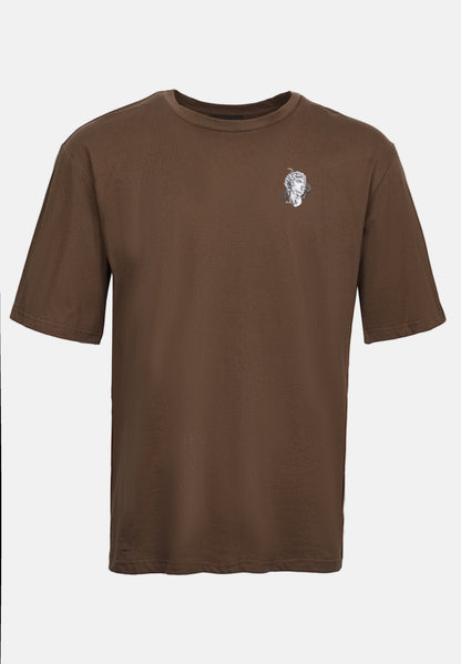 YOURTURN UNISEX - Print T-shirt - Mid Brown