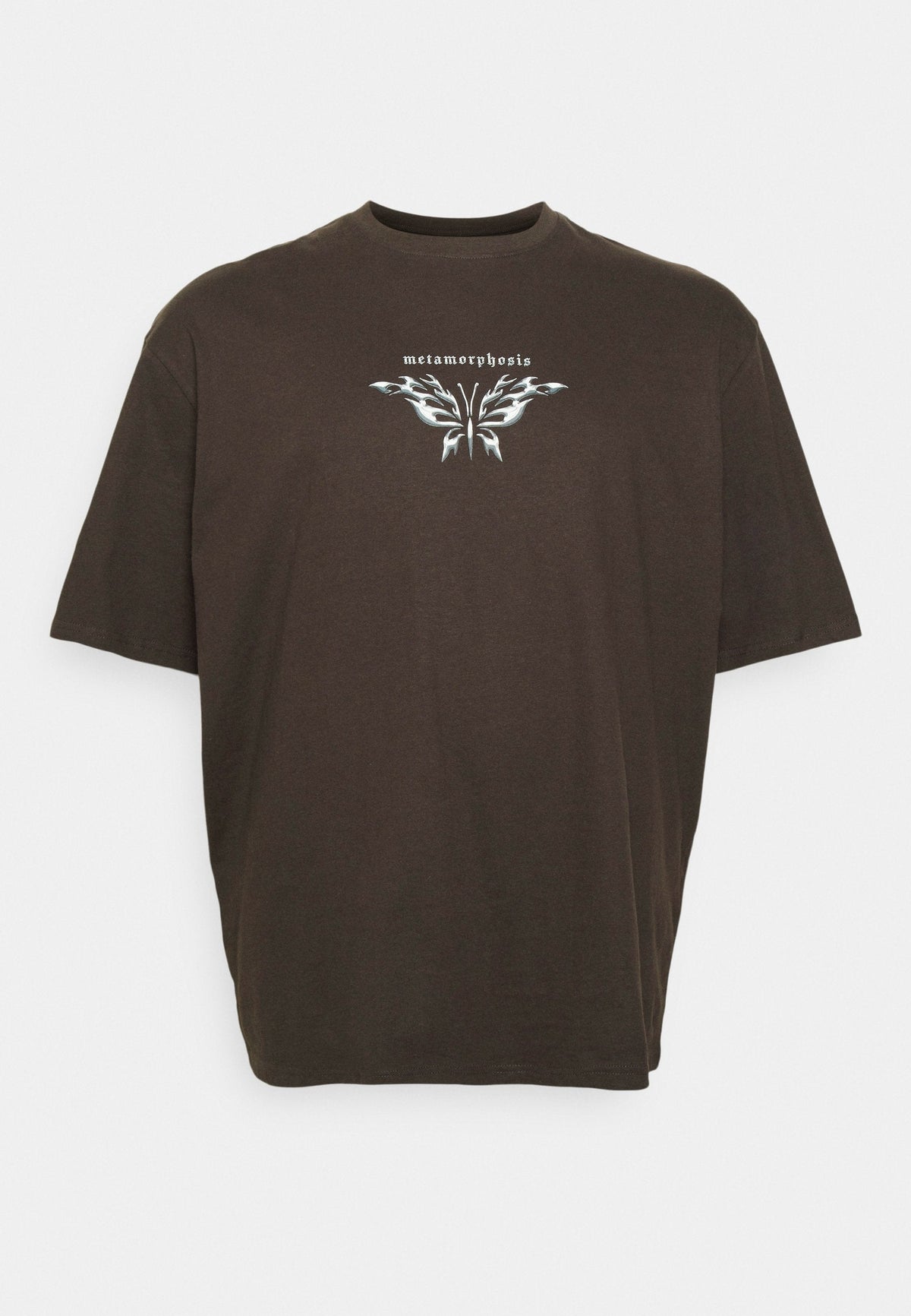 YOURTURN Print T-Shirt - Brown