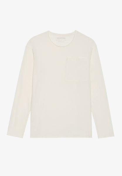 YOURTURN SLOUCHY LONG SLEEVED TOP WITH POCKET UNISEX - Long Sleeved Top - Marshmallow 11-4300 Tcx