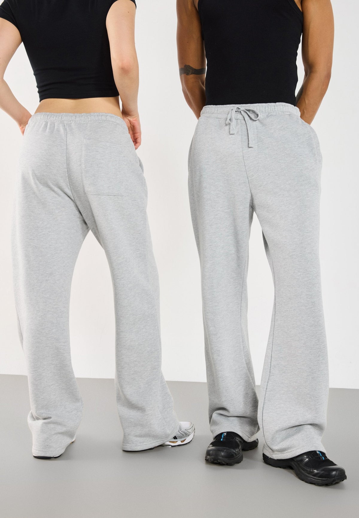 YOURTURN 2 PACK UNISEX - Tracksuit Bottoms - Black,mottled Light Grey