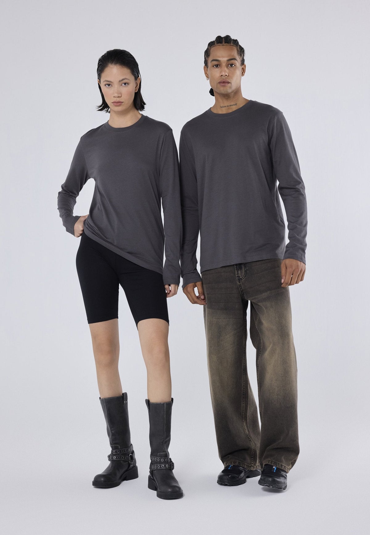 YOURTURN UNISEX 2 PACK - Long Sleeved Top - Black/dark Grey