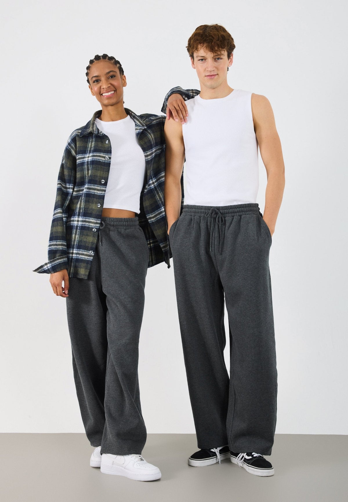 YOURTURN UNISEX - Tracksuit Bottoms - Dark Grey Melange