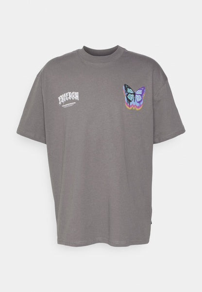 YOURTURN Unisex - Print T-Shirt - Dark Grey
