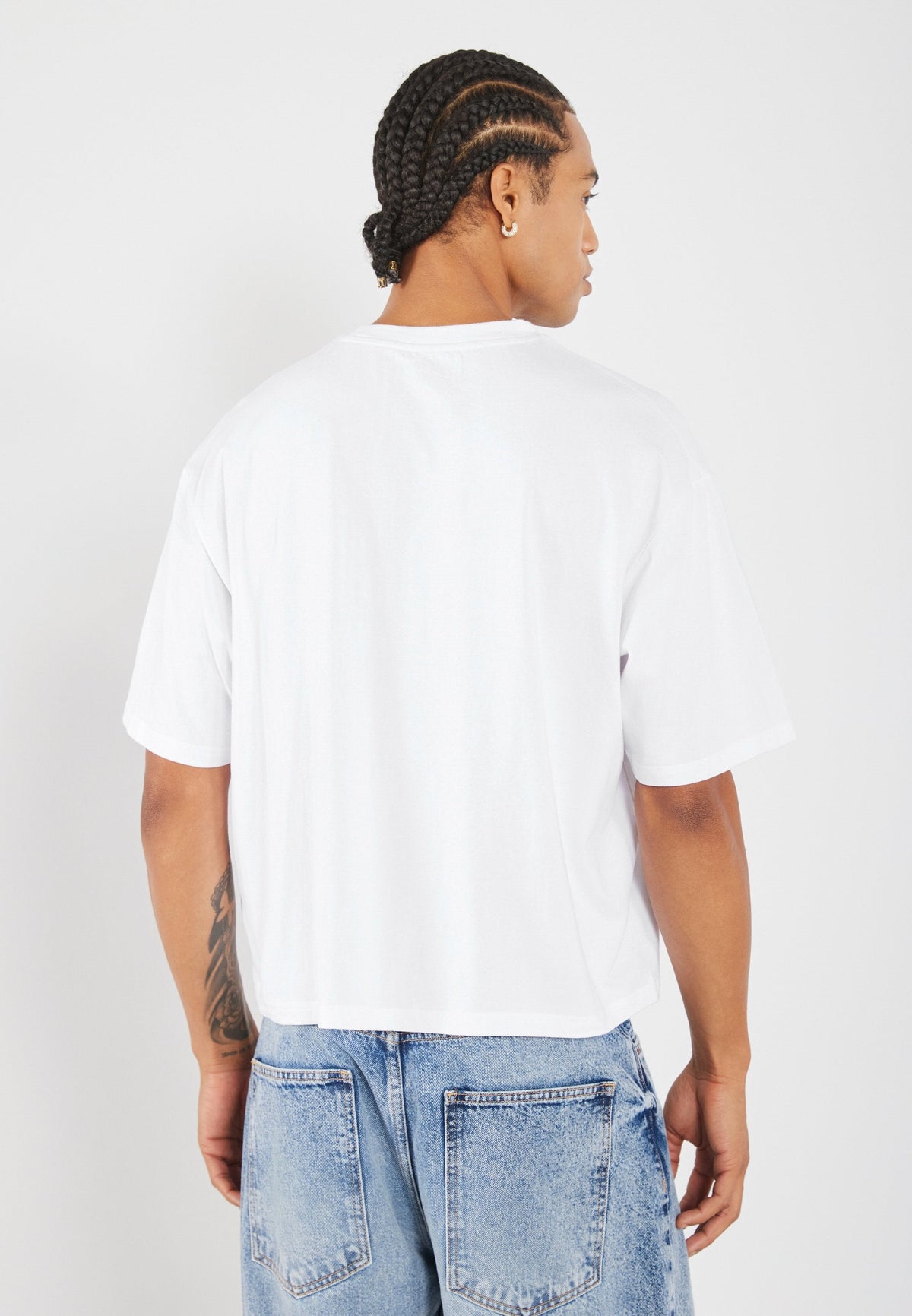 YOURTURN 2 PACK UNISEX BASIC BOXY CROPPED T-SHIRT - Basic T-shirt - Bright White