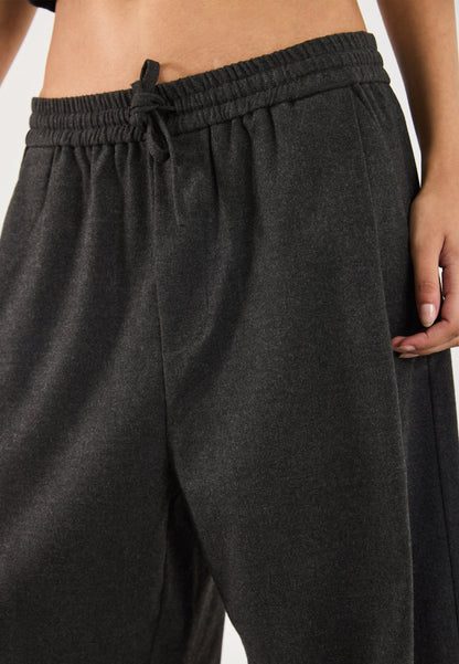 YOURTURN BARREL TROUSER UNISEX - Trousers - Dark Grey Melange