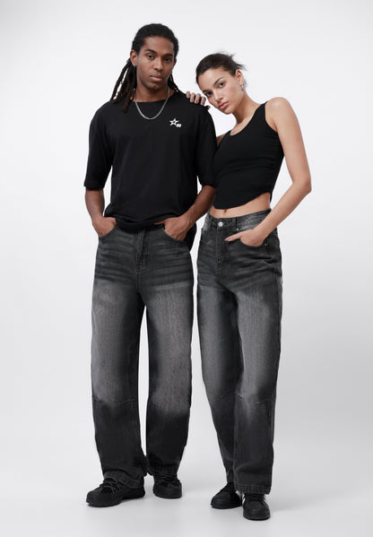 YOURTURN UNISEX - Baggy Jeans - 955 - Black Denim