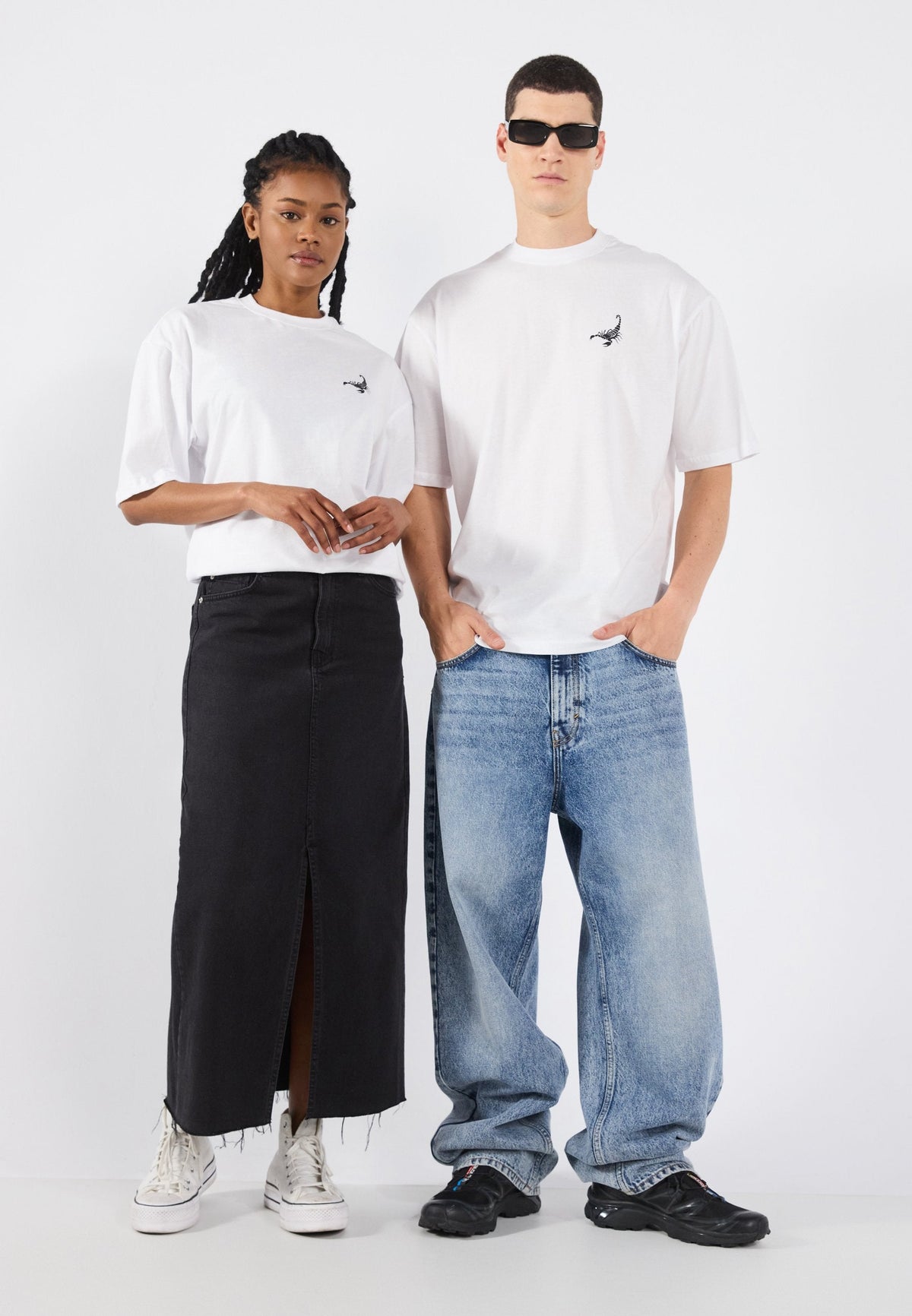 YOURTURN UNISEX 2 PACK - Print T-shirt - True Black/bright White