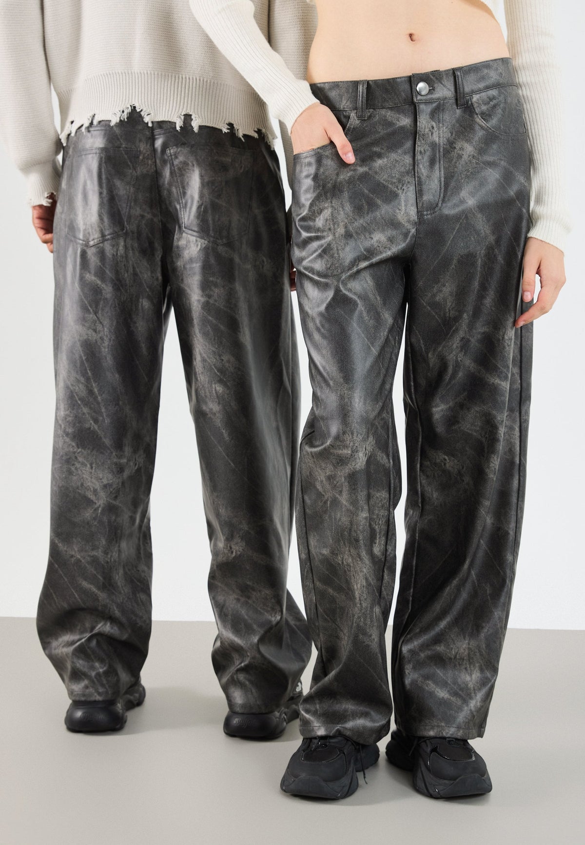 YOURTURN TIEDYE PANTS UNISEX - Baggy Jeans - Grey
