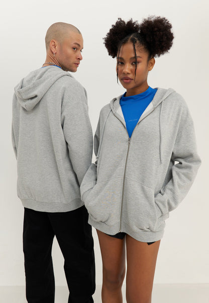 YOURTURN UNISEX 2 PACK - Zip-up Sweatshirt - Mottled Light Grey/black