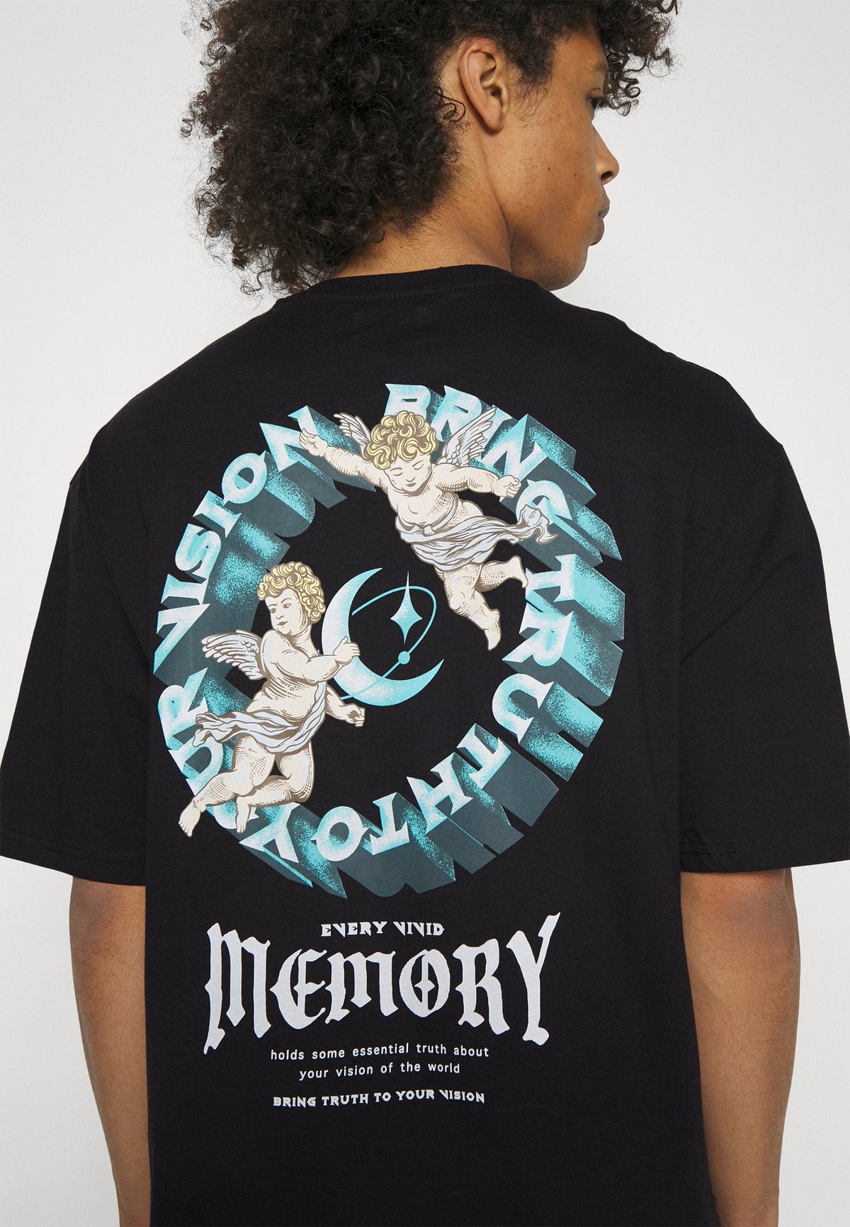 YOURTURN Unisex - Print T-Shirt - Black