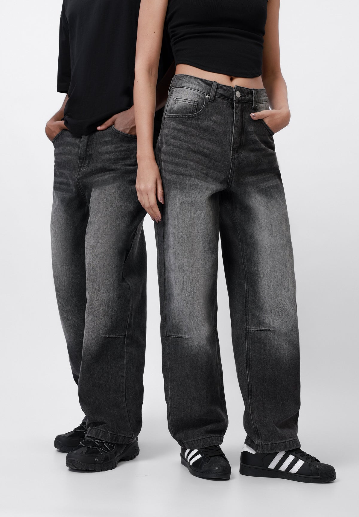 YOURTURN UNISEX - Baggy Jeans - 955 - Black Denim