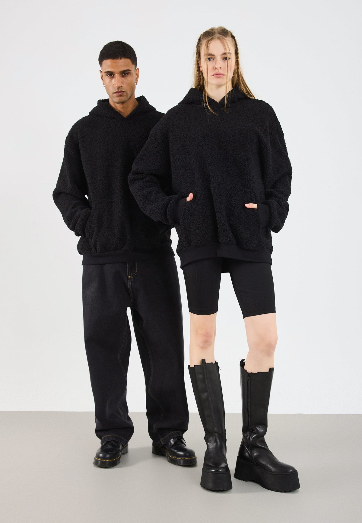 YOURTURN SHERPA BASIC UNISEX - Hoodie - Black