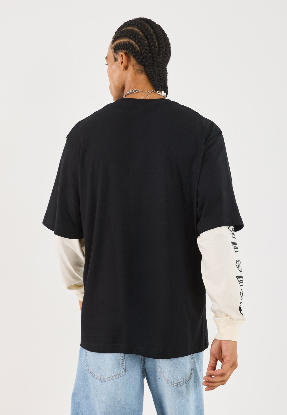 YOURTURN UNISEX - Long Sleeved Top - Black/white