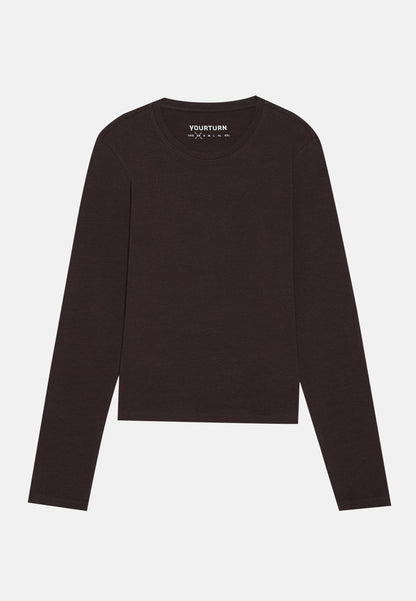 YOURTURN 2 PACK UNISEX - Long Sleeved Top - White/dark Brown