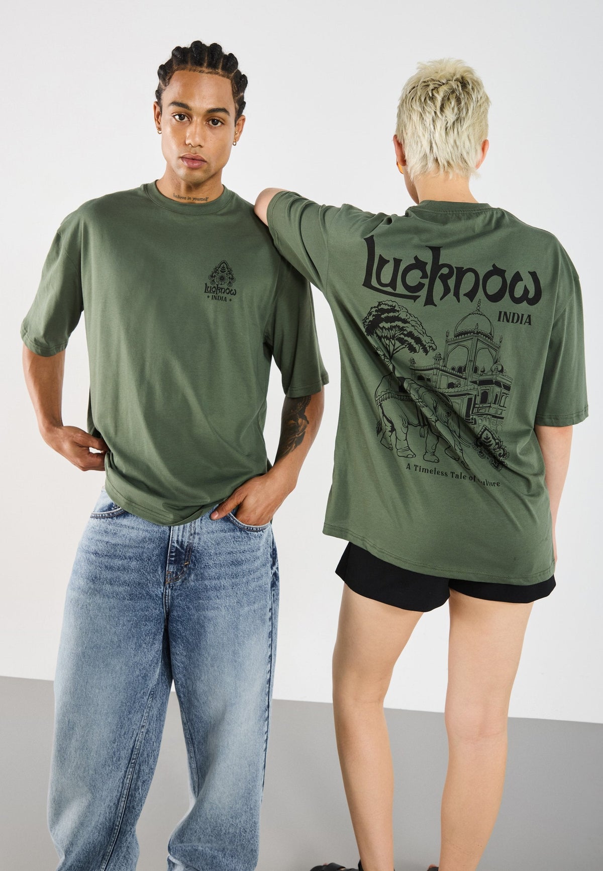 YOURTURN UNISEX - Print T-shirt - Thyme
