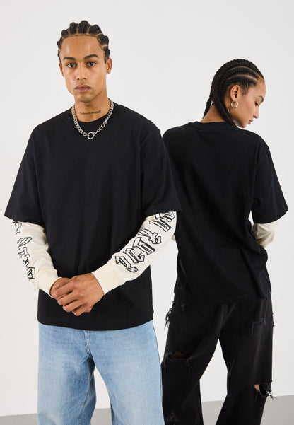 YOURTURN UNISEX - Long Sleeved Top - Black/white