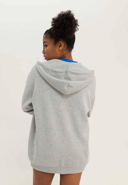 YOURTURN UNISEX 2 PACK - Zip-up Sweatshirt - Mottled Light Grey/black