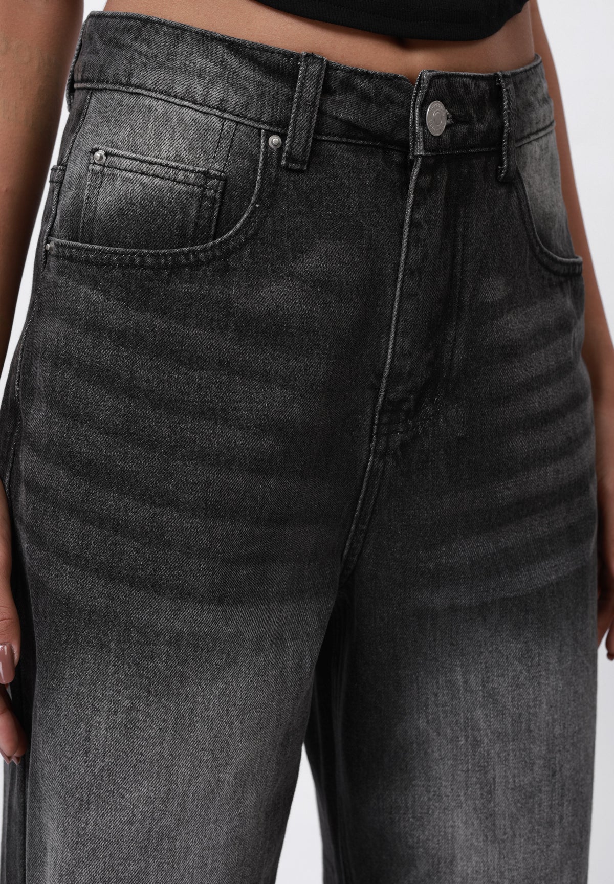 YOURTURN UNISEX - Baggy Jeans - 955 - Black Denim