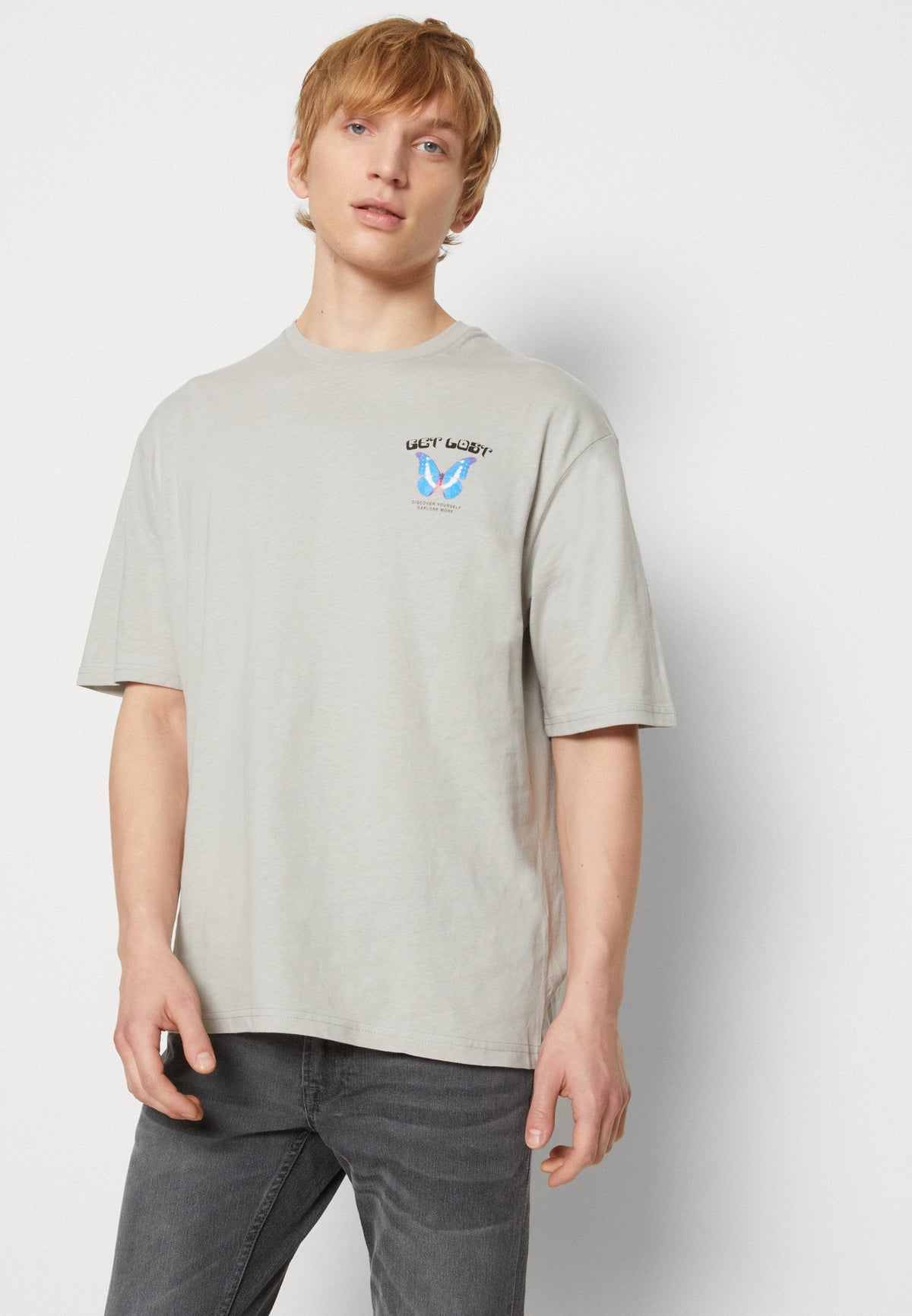 YOURTURN Get Lost Tee Unisex - Print T-Shirt - Grey