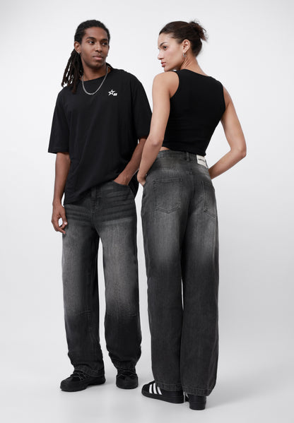 YOURTURN UNISEX - Baggy Jeans - 955 - Black Denim