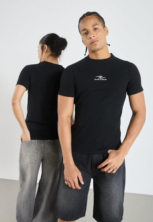 YOURTURN UNISEX WAFFLE MUSCLE FIT T SHIRT - Basic T-shirt - True Black