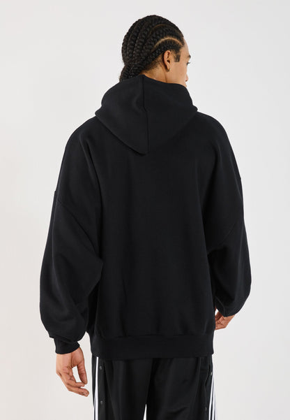 YOURTURN OVERSIZE BASIC HOODIE UNISEX - Hoodie - True Black