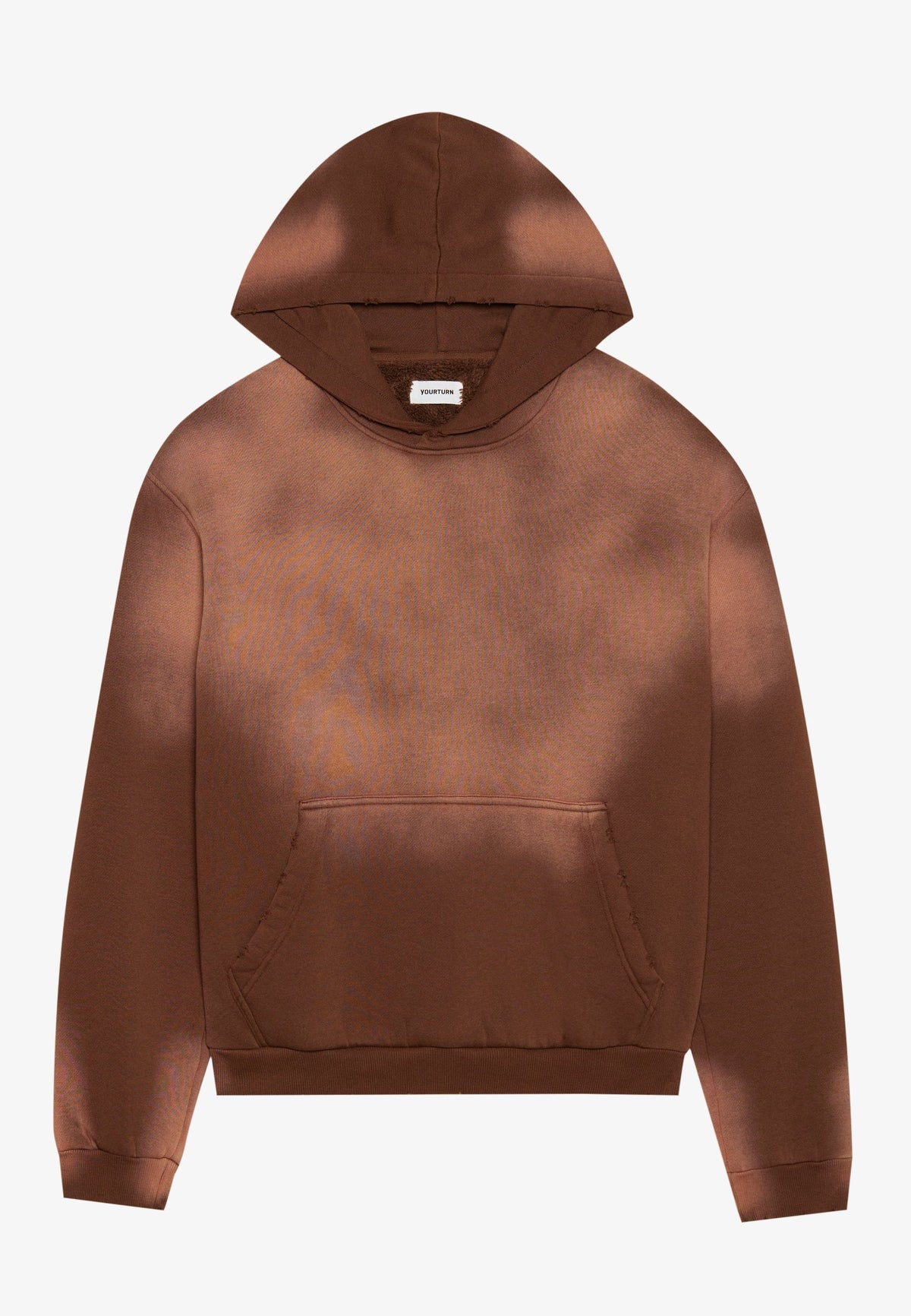 YOURTURN SUN FADED SHERPA LINED HOODIE UNISEX - Sweatshirt - Black